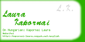 laura kapornai business card